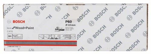 Hârtie șlefuită BOSCH C470 (50 buc) 115 x 230 mm, 60 2608607932