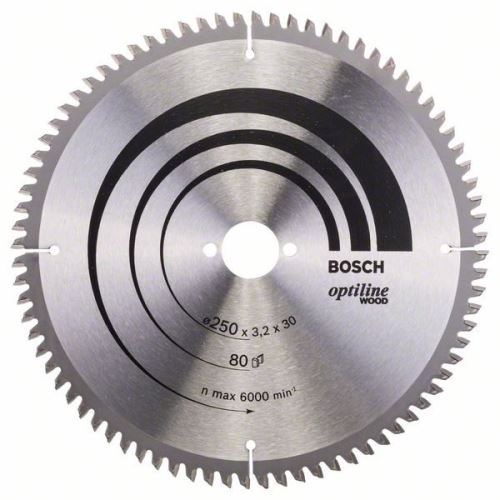 BOSCH Pânză de ferăstrău Optiline Wood 250 x 30 x 3,2 mm, 80 2608640645