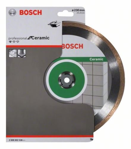 Disc de tăiere cu diamant BOSCH Standard pentru ceramică 230 x 25,40 x 1,6 x 7 mm 2608602538