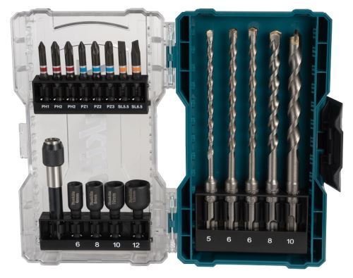 Set de burghie și burghie MAKITA, 18 piese, Makita E-07026