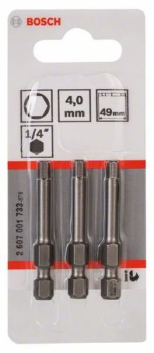 BOSCH Bit de șurubelniță extra dur Extra-Hart HEX 4, 49 mm (3 buc) 2607001733