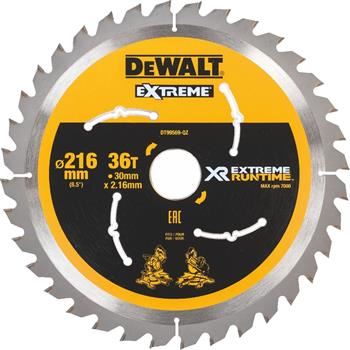 Pânză de ferăstrău DeWALT (ideal pentru ferăstrău FLEXVOLT) 216 x 30 mm, 36 dinți DT99569