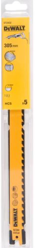 Pânză de ferăstrău DeWALT 305 mm pentru tăiere cu arc rapid și dur în lemn (5 buc) DT2432