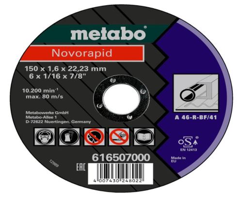 METABO Disc de tăiere Novorapid oțel 150x1,6x22,23 616507000