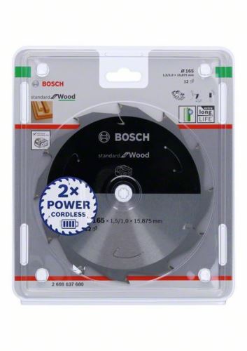 BOSCH Pânză de ferăstrău pentru ferăstrău cu acumulator; Standard pentru lemn 165x15.875x1.5/1.0x12T 2608837680