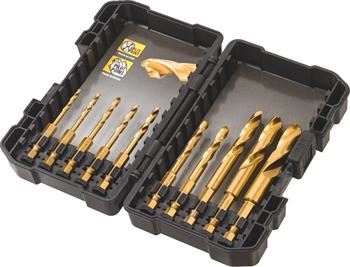 Set burghii DeWALT din titan pentru metal cu tija hexagonala (10 buc) DT50050