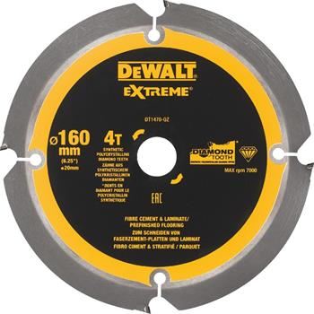 Pânză de ferăstrău DeWALT pentru fibrociment și plăci laminate, 160 x 20 mm, 4 dinți DT1470