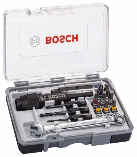 Set de 20 bucăți BOSCH de înșurubare Drill&Drive PH2; PH2; PZ2; SL5; H4; H5; T15; T20; T25 2607002786