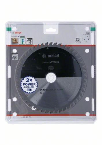 BOSCH Pânză de ferăstrău pentru ferăstrău cu acumulator; Standard pentru lemn 216x30x1,7/1,2x48T 2608837723