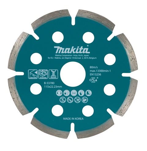 Disc de tăiere diamantat MAKITA 115x1,6x22,23 mm pentru polizoare unghiulară fără fir B-53780