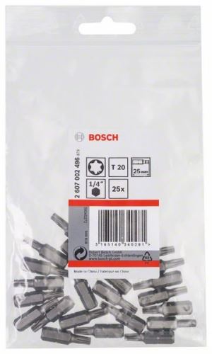 BOSCH Bit de șurubelniță extra dur Extra-Hart T20, 25 mm (25 buc) 2607002496