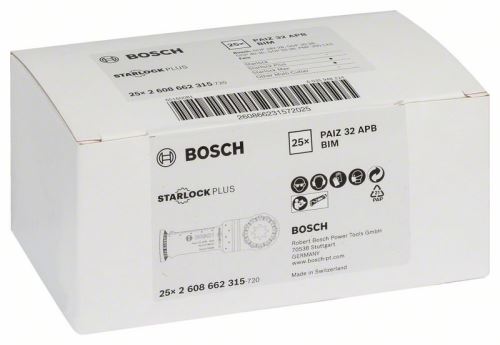 Pânză de ferăstrău cu adâncime BOSCH BIM PAIZ 32 APB Lemn și metal 60 x 32 mm 2608662315