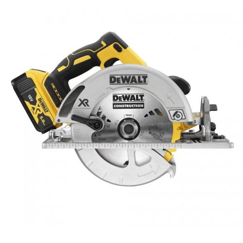 Ferăstrău circular fără fir DeWALT XR 184 mm, 2x 5,0 Ah Li-Ion, în cazul TSTAK DCS572P2