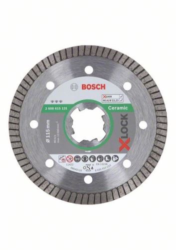 Disc de tăiere cu diamant BOSCH X-LOCK Cel mai bun pentru sistemul Ceramic Extraclean Turbo 115 x 22,23 x 1,4 x 7 mm 2608615131