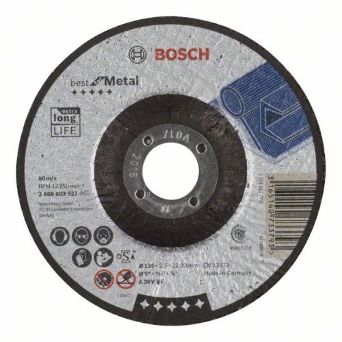 BOSCH Disc de tăiere profilat Best for Metal A 46 V BF, 125 mm, 1,5 mm 2608603519