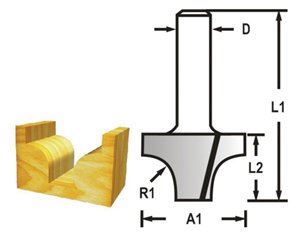 MAKITA Tija freza profil 8 mm, 25,4x16x48 mm D-48169