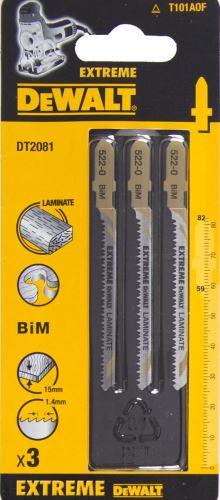 Pânză de ferăstrău DeWALT 82 mm, tăieturi curate curbate în laminate de până la 15 mm grosime (5 buc) DT2081