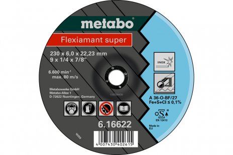 METABO Disc abraziv Flexiamant SUPER 100x6,0x16,0 INOX, SF 27 - 616735000 616735000