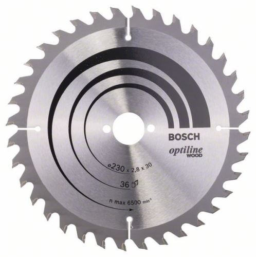 Pânză de ferăstrău BOSCH Optiline Wood 230 x 30 x 2,8 mm, 36 2608640628