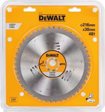 Pânză de ferăstrău DeWALT TCG -5°, aluminiu, 216 x 30 mm, 48 dinți DT1914