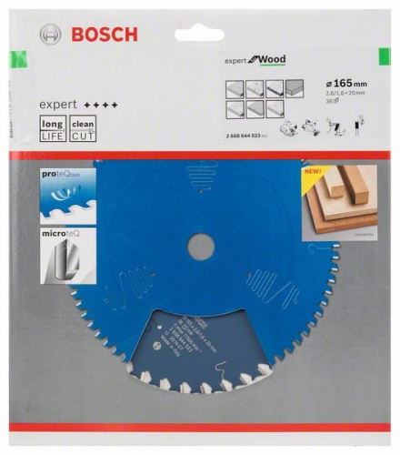 Pânză de ferăstrău BOSCH Expert pentru lemn 165 x 20 x 2,6 mm, 36 2608644023