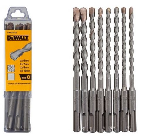 Set de găurit DeWALT SDS-Plus, lungime 160 mm (8 buc) DT60300