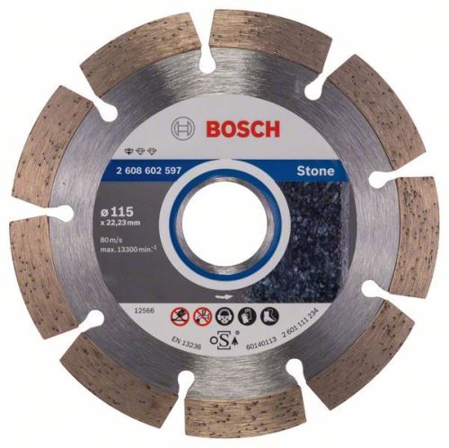 Disc de tăiat cu diamant BOSCH Standard pentru piatră 125 x 22,23 x 1,6 x 10 mm 2608602598