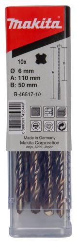 Burghiu MAKITA SDS-Plus V-plus 6x50/110 mm, 10 buc B-46517-10