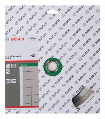 Disc de tăiere cu diamant BOSCH Best for Ceramic 250 x 30/25,40 x 2,4 x 10 mm 2608602638