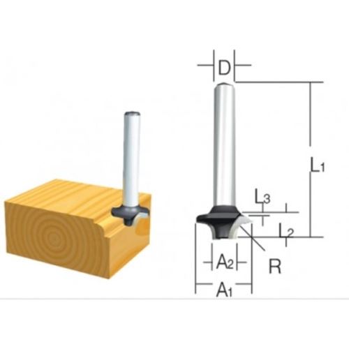 Freza MAKITA pentru margini rotunjite D-09363