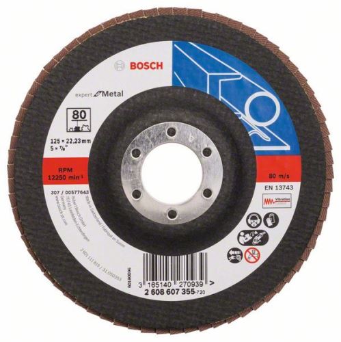 Disc abraziv lamelă BOSCH X551, Expert pentru metal D = 115 mm; G = 60, refractat 2608606753