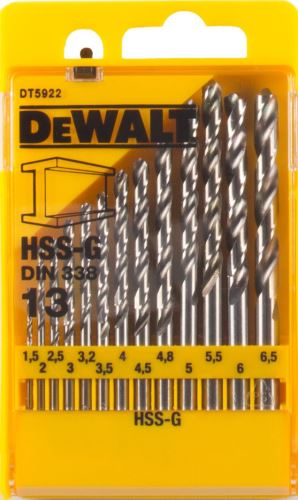 Set burghie DeWALT HSS-G, pentru metal (13 buc) DT5922