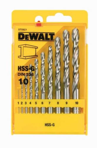 Set burghie pentru metal DeWALT HSS-G / 1, 2, 3, 4, 5, 6, 7, 8, 9, 10 mm / (10 buc) DT5921