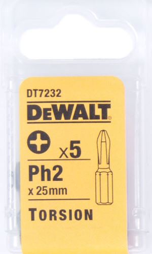 Biți de șurubelniță DeWALT PH Torsion PH2-25 mm (5 buc) DT7232