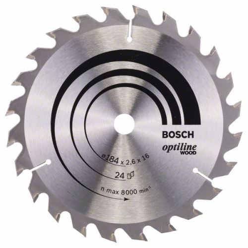 BOSCH Pânză de ferăstrău Optiline Wood 184 x 16 x 2,6 mm, 24 2608640817