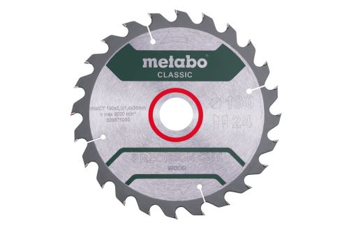 Pânză de ferăstrău METABO 190 x 30 mm, 24 dinți, 15° 628675000