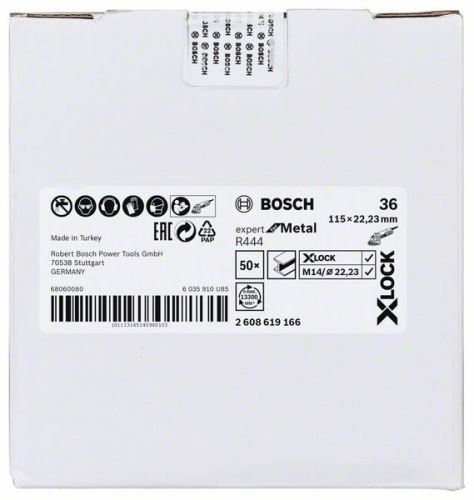 BOSCH X-LOCK Discuri de șlefuit fibre Expert pentru sistem metalic Ø 115 mm, G 36, R444 2608619166