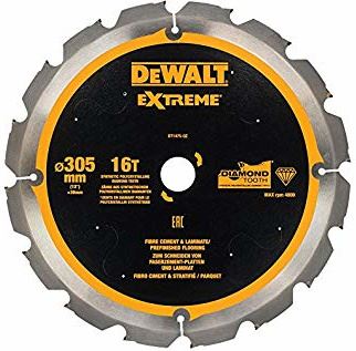 Pânză de ferăstrău DeWALT pentru fibrociment și plăci laminate, 305 x 30 mm, 16 dinți DT1475