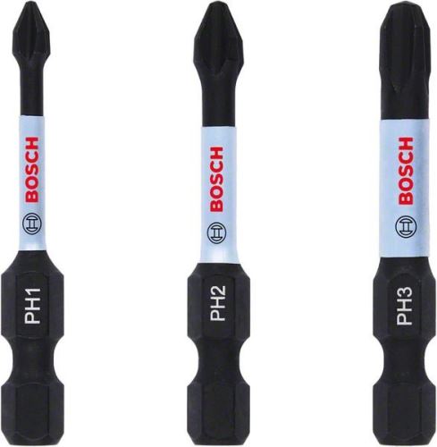 BOSCH Set de biți PH1, PH2, PH3 50 mm, 3 buc 2608522491