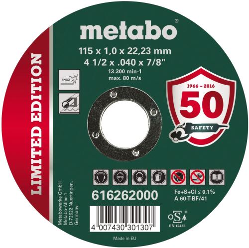 METABO Disc de tăiere Inox 115x1,0x22,23 616262000