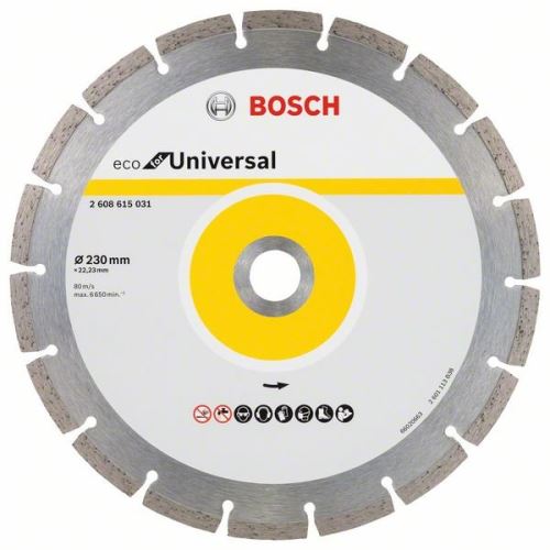 Disc de tăiere cu diamant BOSCH ECO Pentru Universal 150x22,23x2,1x7 (10 buc) 2608615042