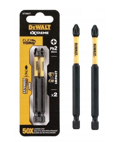 Set de biți DeWALT PH2, 85 mm (2 buc) DT70567T