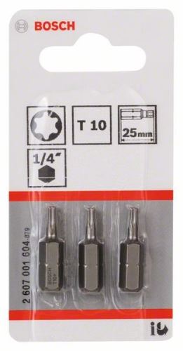 BOSCH Bit de șurubelniță extra dur Extra-Hart T10, 25 mm (3 buc) 2607001604