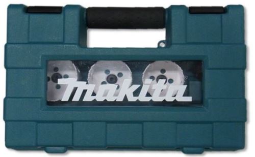 MAKITA set găuri BiM (cu filet) 19, 22, 29, 38, 44 și 57 mm + 2x adaptoare + 2x burghie de centrare HSS-G, 11 buc D-63965