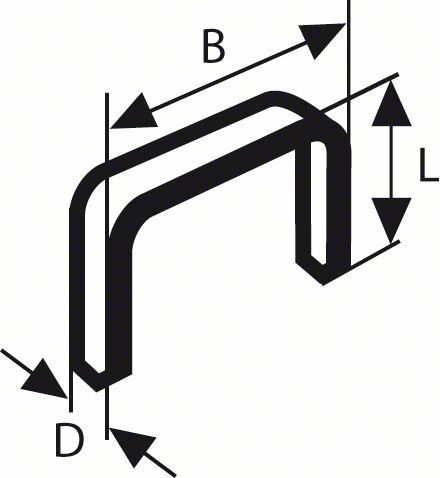 Capse de capsare cu sârmă subțire BOSCH, tip 53 11,4 x 0,74 x 14 mm (5000 buc) 2609200213