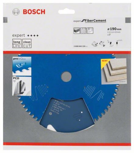 Pânză de ferăstrău BOSCH Expert pentru fibrociment 190 x 20 x 2,2 mm, 4 2608644124