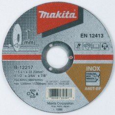 Disc de tăiere MAKITA din oțel inoxidabil 115x1x22,23 mm B-12217