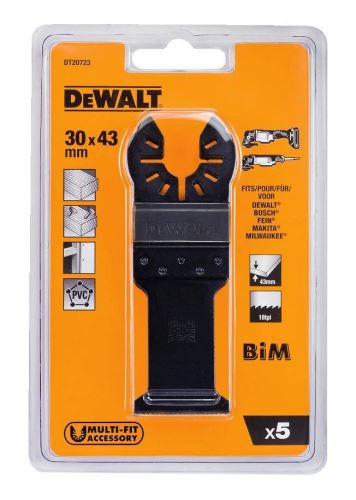 Pânze de ferăstrău DeWALT pentru tăierea lemnului cu cuie, 30 x 43 mm (5 buc) DT20723