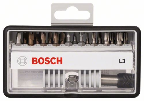 Set de bucăți de șurubelniță BOSCH (18+1) linie robustă, L Extra-Hart 25 mm, set (18+1) bucăți 2607002567