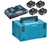 MAKITA Li-ion LXT 18V set 4 buc BL1860B+1 buc Încărcător dublu DC18RD+1 buc Makpac 198091-4